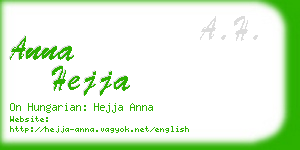 anna hejja business card